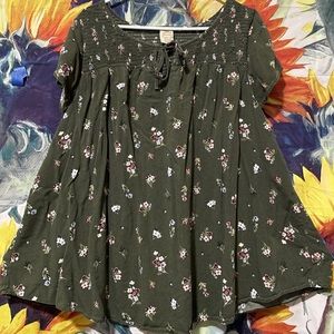 Beautiful Olive Green Flower Top